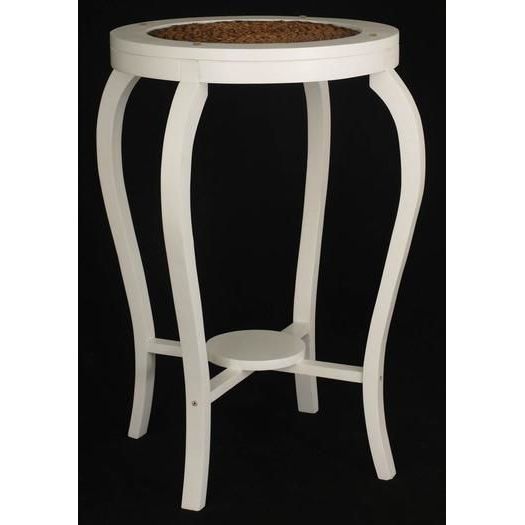 Ornament Bar Table Round Side Table in White TimberOrnament Bar Table Round Side Table in White Timber