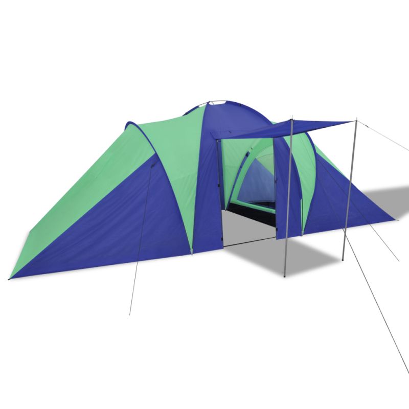 6 Person Camping Tent with 2 Compartments in Green6 Person Camping Tent with 2 Compartments in Green