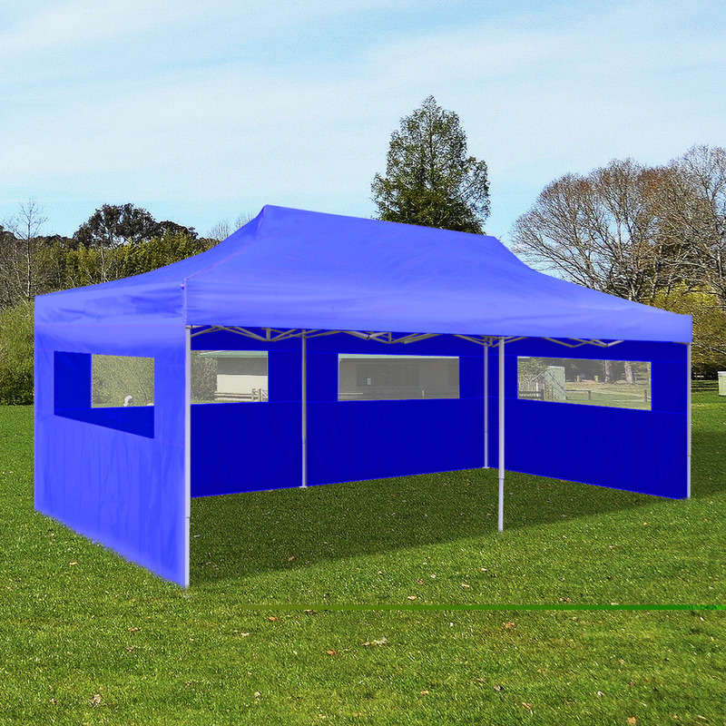Pop-Up Party Tent Portable Gazebo in Blue 3x6mPop-Up Party Tent Portable Gazebo in Blue 3x6m