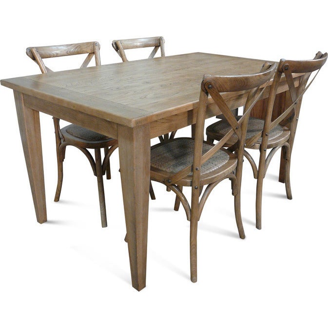 Barossa Wood Dining Set w/ 4 Cross Back Chairs 1.5mBarossa Wood Dining Set w/ 4 Cross Back Chairs 1.5m