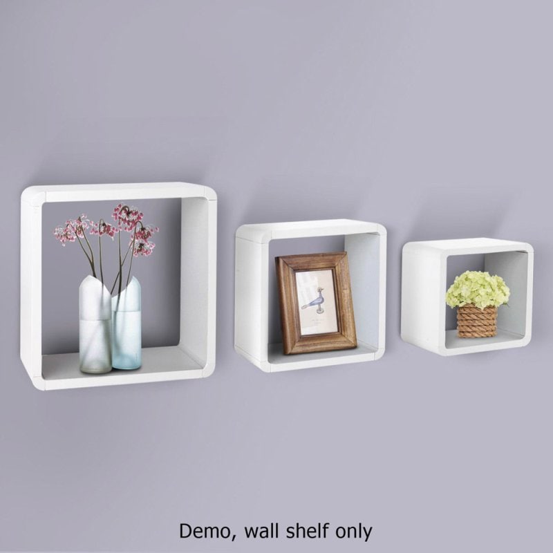 3 Piece Floating Wall Shelf Set in White | Buy Bookshelves