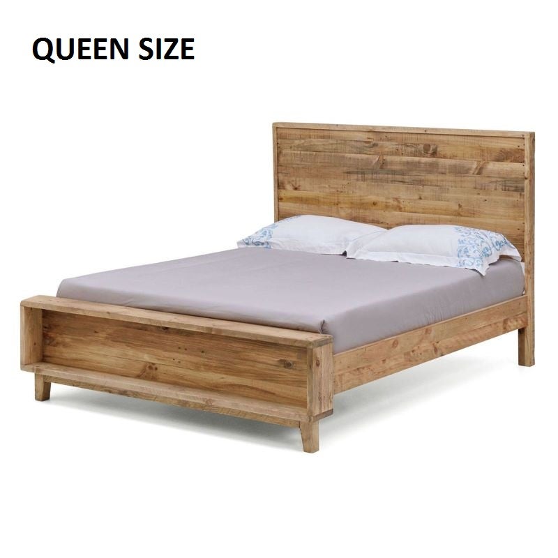 Portland Queen Rustic Recycled Timber Bed Frame | Buy Queen Bed Frame